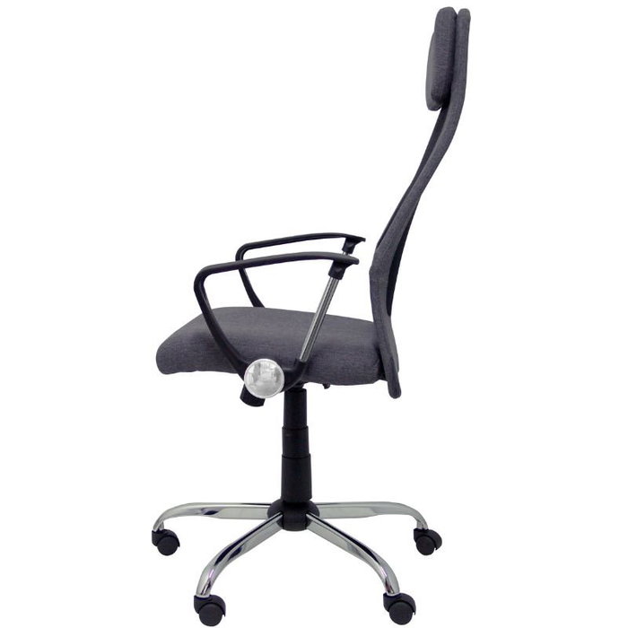 Piqueras y Crespo Silla Esteras Gris y Negro, Mecanismo Basculante, Brazos Fijos, Malla y Tela
